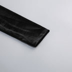 victoria Bow Cascade Velvet Maxi Dress in black