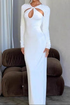 Flowering Girl Women kate long sleeve Openwork knit maxi dress