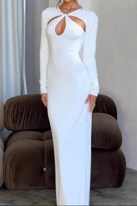 Flowering Girl Women kate long sleeve Openwork knit maxi dress