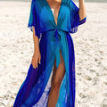 Belinda Plus Size Slimming Beach Cover-Up——Blue