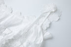 Flowering Girl Women georgia 3d Floral Lace mini Dress in white