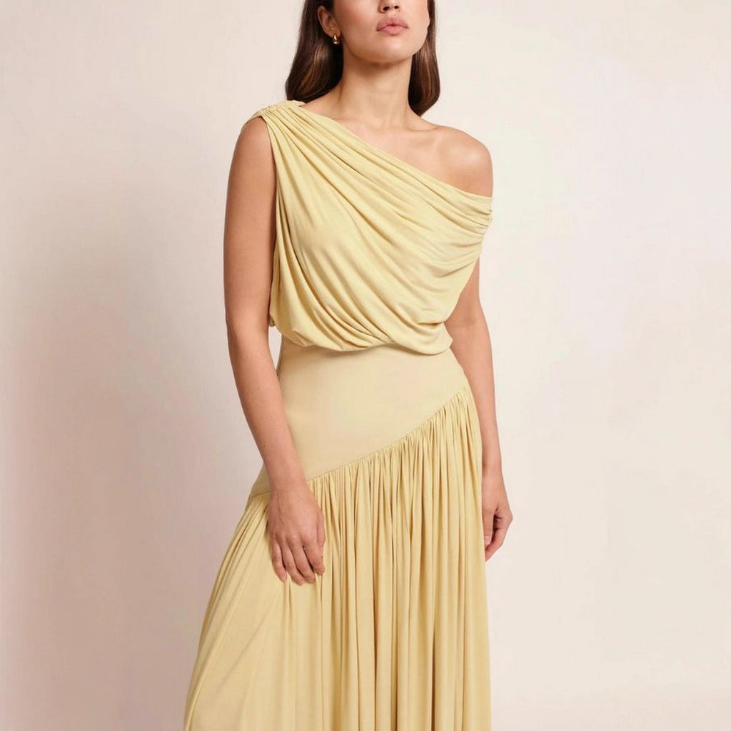 Flowering Girl Women yellow Off-the-Shoulder maxi Dress
