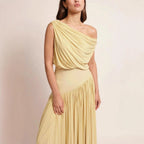 Flowering Girl Women yellow Off-the-Shoulder maxi Dress