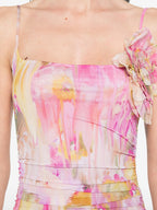 Flowering Girl Women molly Floral Appliqué Print Maxi Dress in pink