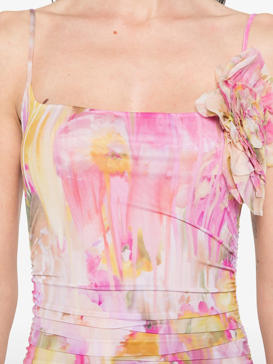 Flowering Girl Women molly Floral Appliqué Print Maxi Dress in pink