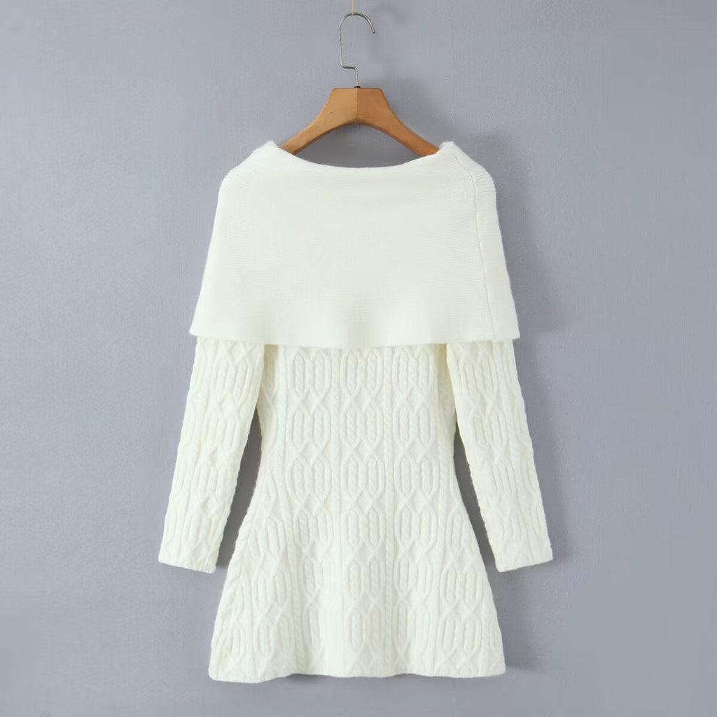 gwendolyn Off Shoulder Knit Mini Dress - White