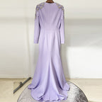 Flowering Girl Women nail bead set diamond front slit small trailing long dress
