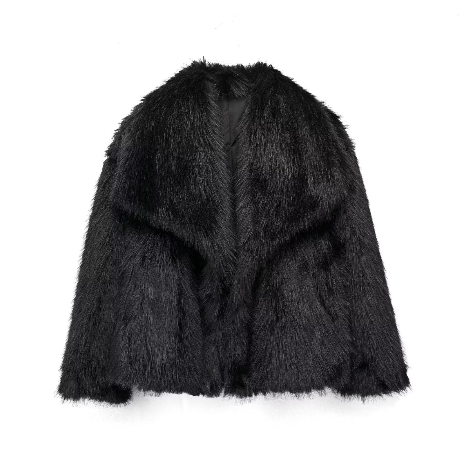 Flowering Girl Women mag lambswool thick fur coat
