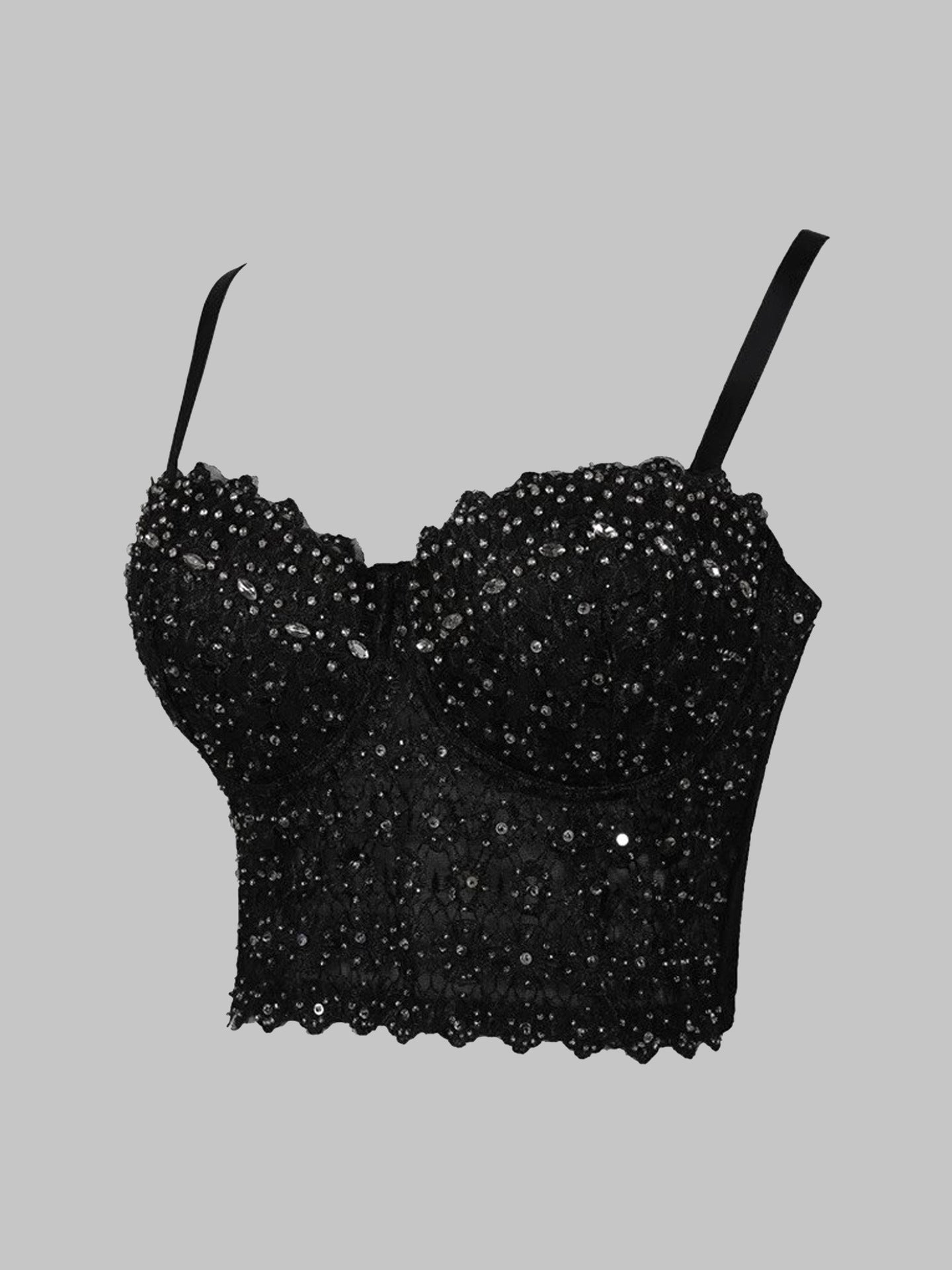 Calista Skin Tone High-End Embroidered Rhinestone-Encrusted Boning Corset