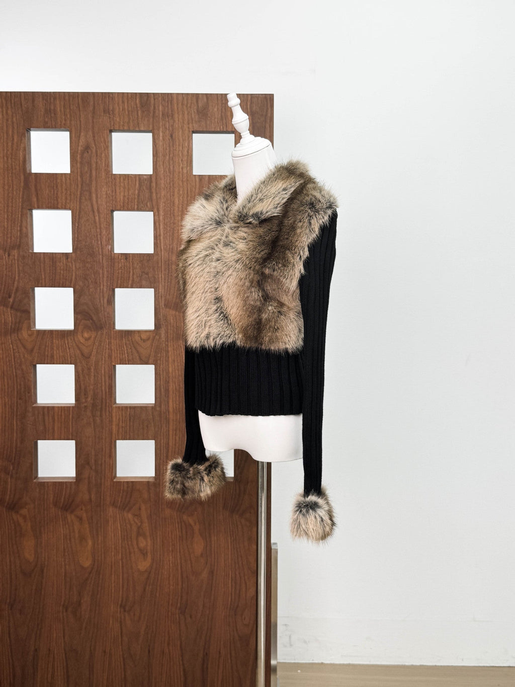 Geraldine Faux Fur Knit Coat