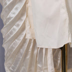 quintina Off Shoulder Pleated Maxi Dress in apricot