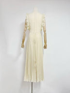 Flowering Girl Women Chiffon Ruffled Maxi Dress in apricot