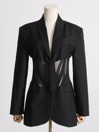 Flowering Girl Women v-neck Corset Jacket in black