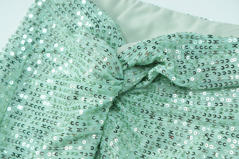 Flowering Girl Women Sequin Two Pieces Suit In Green