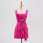 Bethany 3d flower sleeveless Mini Dress In Purple