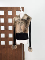 Geraldine Faux Fur Knit Coat