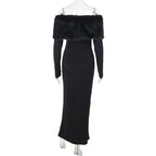 Flowering Girl Women Susie Furry Embellished Bodycon Midi Dress In Black