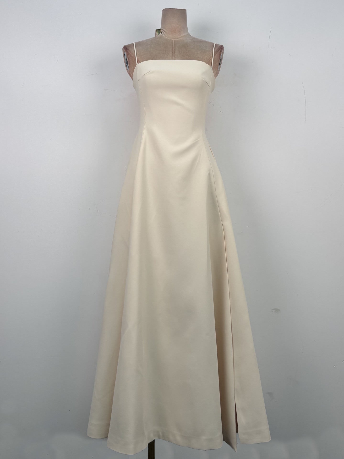 Flowering Girl Women Tulle splicing bow sleeveless maxi dress - ivory