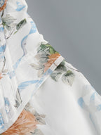Flowering Girl Women Phoenix White Floral Print Fitted Corset Maxi Dress