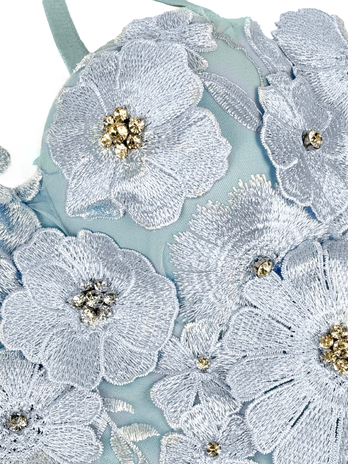 3D Flower Diamond Corset in blue