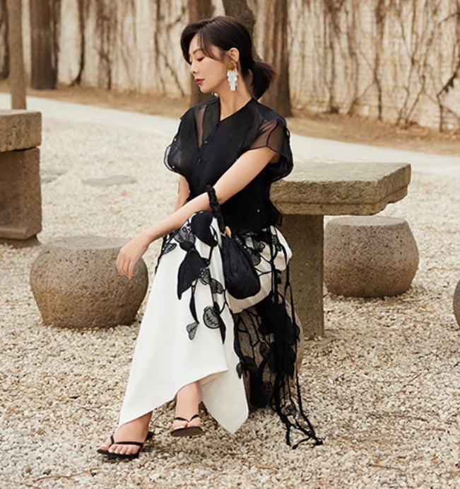 Flowering Girl Women Hollow Out Embroidery Skirt