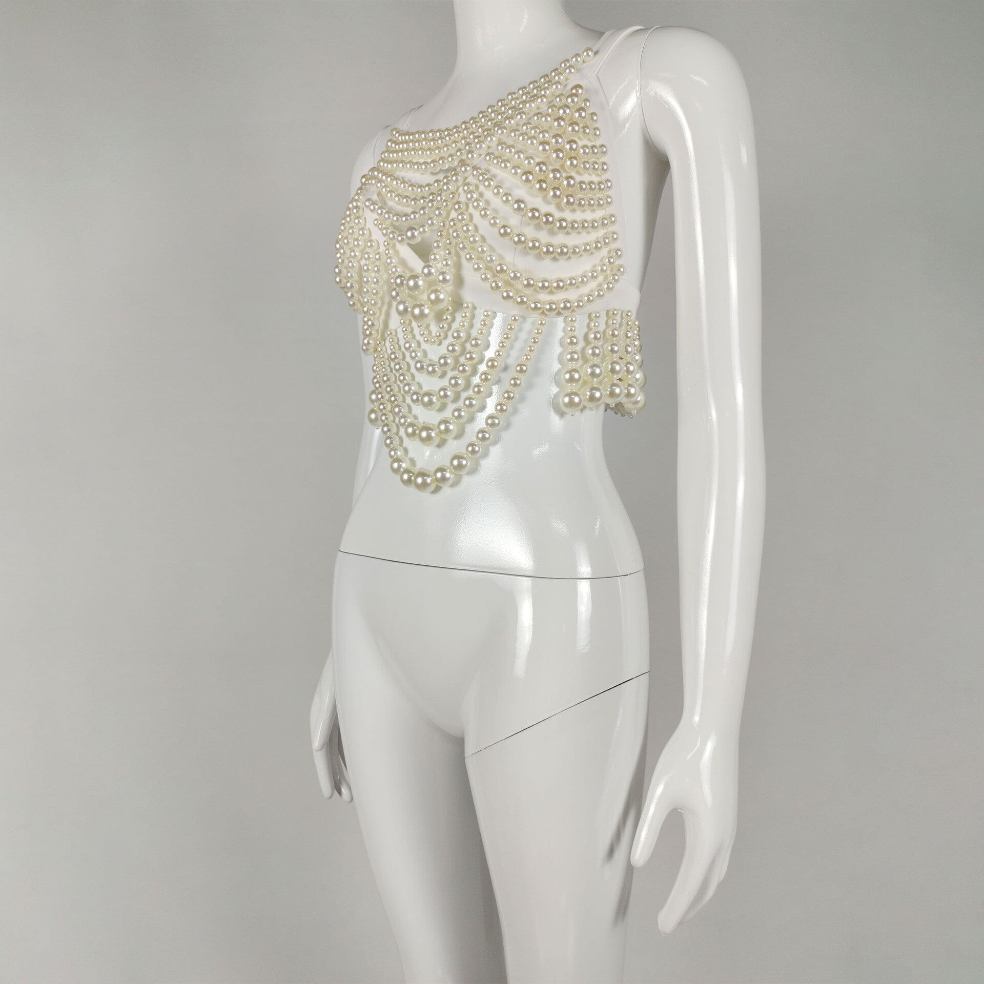 Flowering Girl Women Pearl Embellished Bustier Top