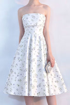 Floral Print Strapless Midi Dress
