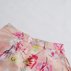 orange jenny floral printed shirt shorts set