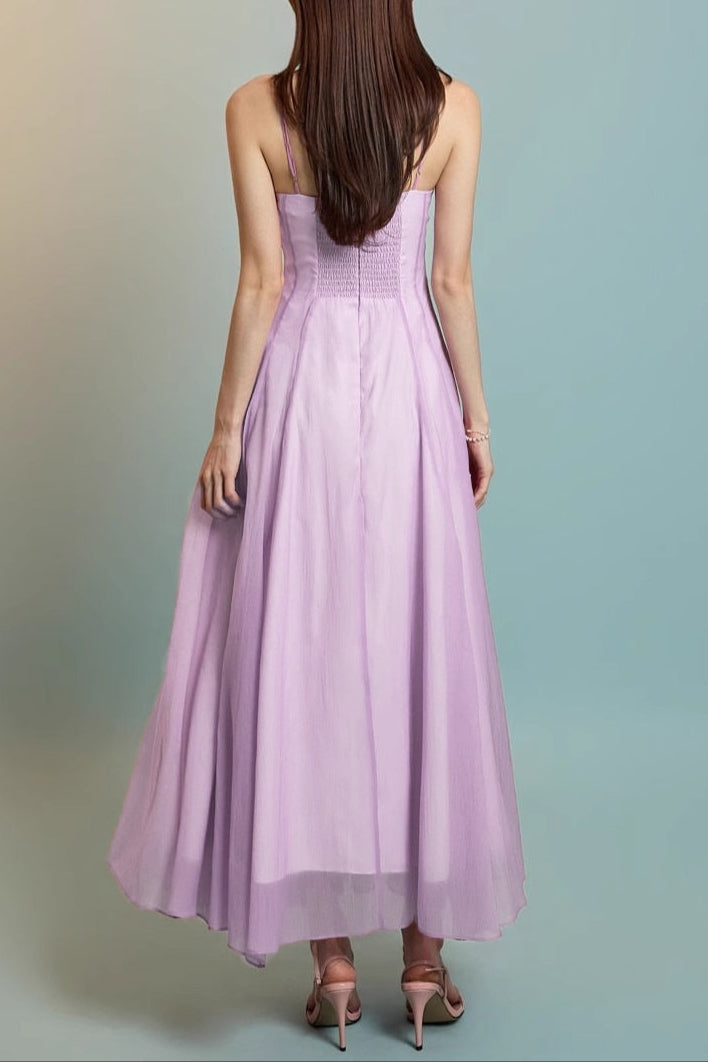 Flowering Girl Women Simona Chiffon Chest Wrap Maxi Dress In Purple