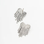 Flowering Girl Women Heart Tassel Earrings