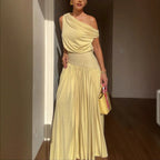 Flowering Girl Women yellow Off-the-Shoulder maxi Dress