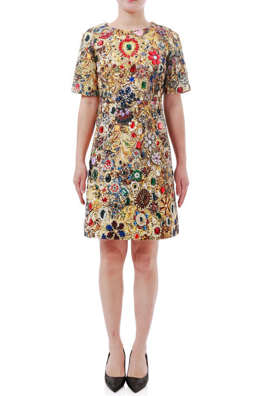 Flowering Girl Women lauren printed rhinestone embellished mini dress