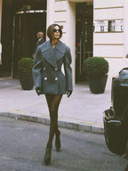 Rosemary Peacoat In Wool In Gray