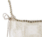 Beige Square Collar Sleeveless Lace Cocktail Dress