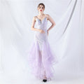 sequin slip tulle maxi dress