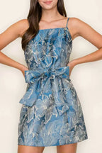 Jacquard Waistband Mini Dress