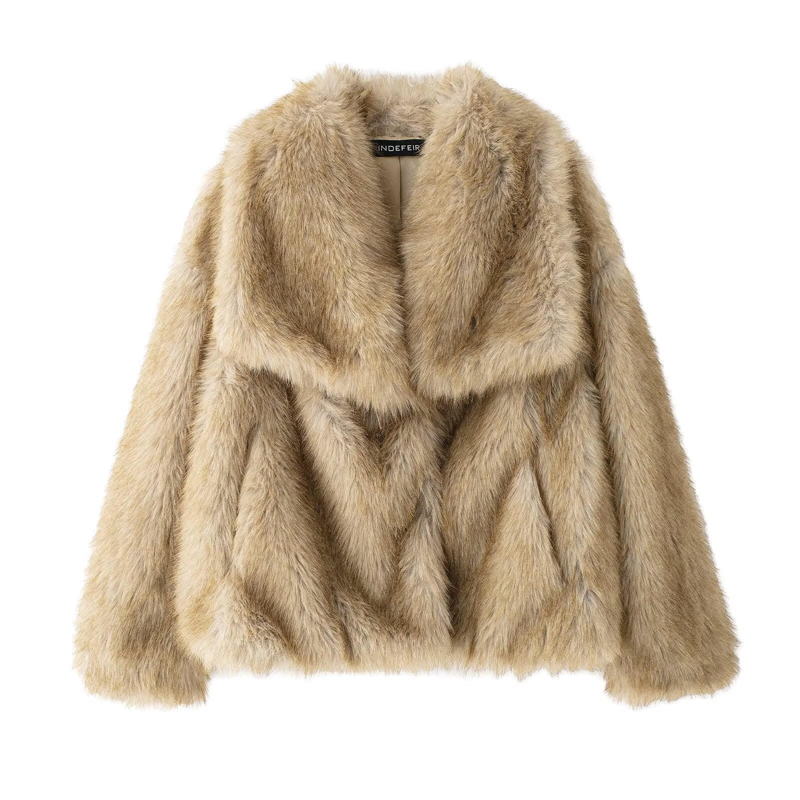 Flowering Girl Women mag lambswool thick fur coat
