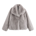 Flowering Girl Women mag lambswool thick fur coat