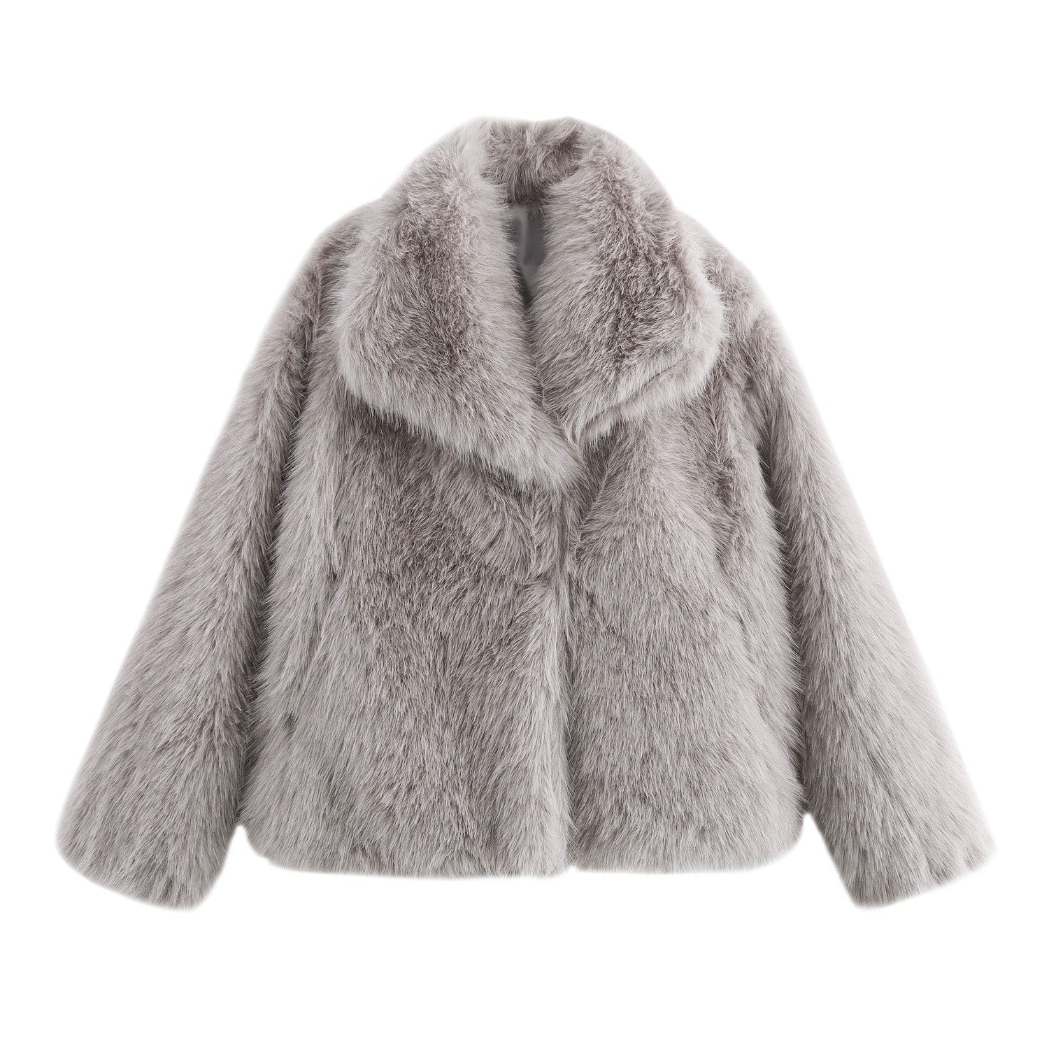 Flowering Girl Women mag lambswool thick fur coat