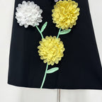 kristin Buttercup Embroidered Maxi Dress in Black