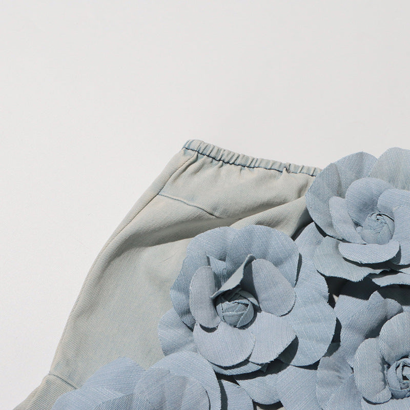 Flowering Girl Women Berlin Floral Denim Jumpsuit in Light Wash