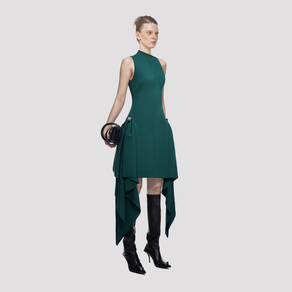 Flowering Girl Women Amato Sleeveless Fringe Mini Dress in green