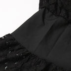 vanessa Long Sleeves Layered Lace Mini Dress in black