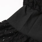 Vanessa Long Sleeves Layered Lace Mini Dress In Black
