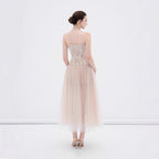 Alani Apricot Lace Mermaid Spaghetti Strap Tulle Dress