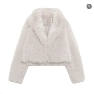 Flowering Girl Women fox fur imitation fur cropped jacket
