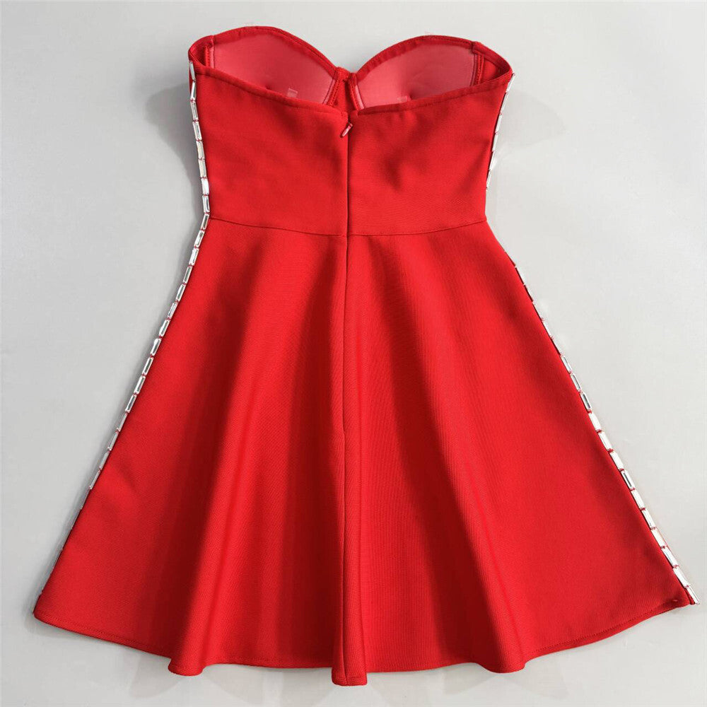 julie Strapless Diamond Bandage Mini Dress