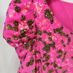 Flowering Girl Women pink embroidered sequin long dress