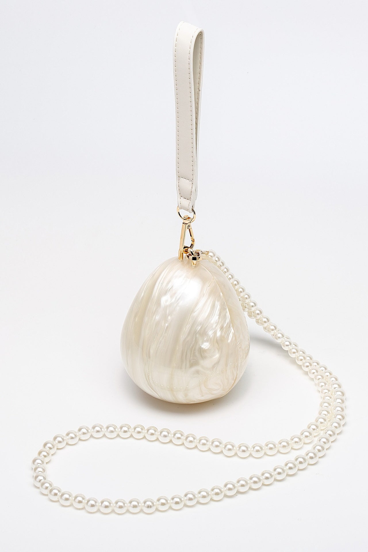 Flowering Girl Women Pearl Strap Egg Bag