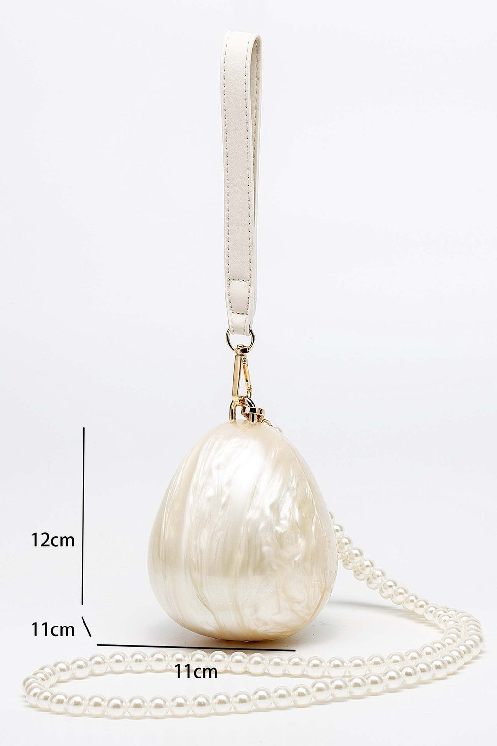 Flowering Girl Women Pearl Strap Egg Bag